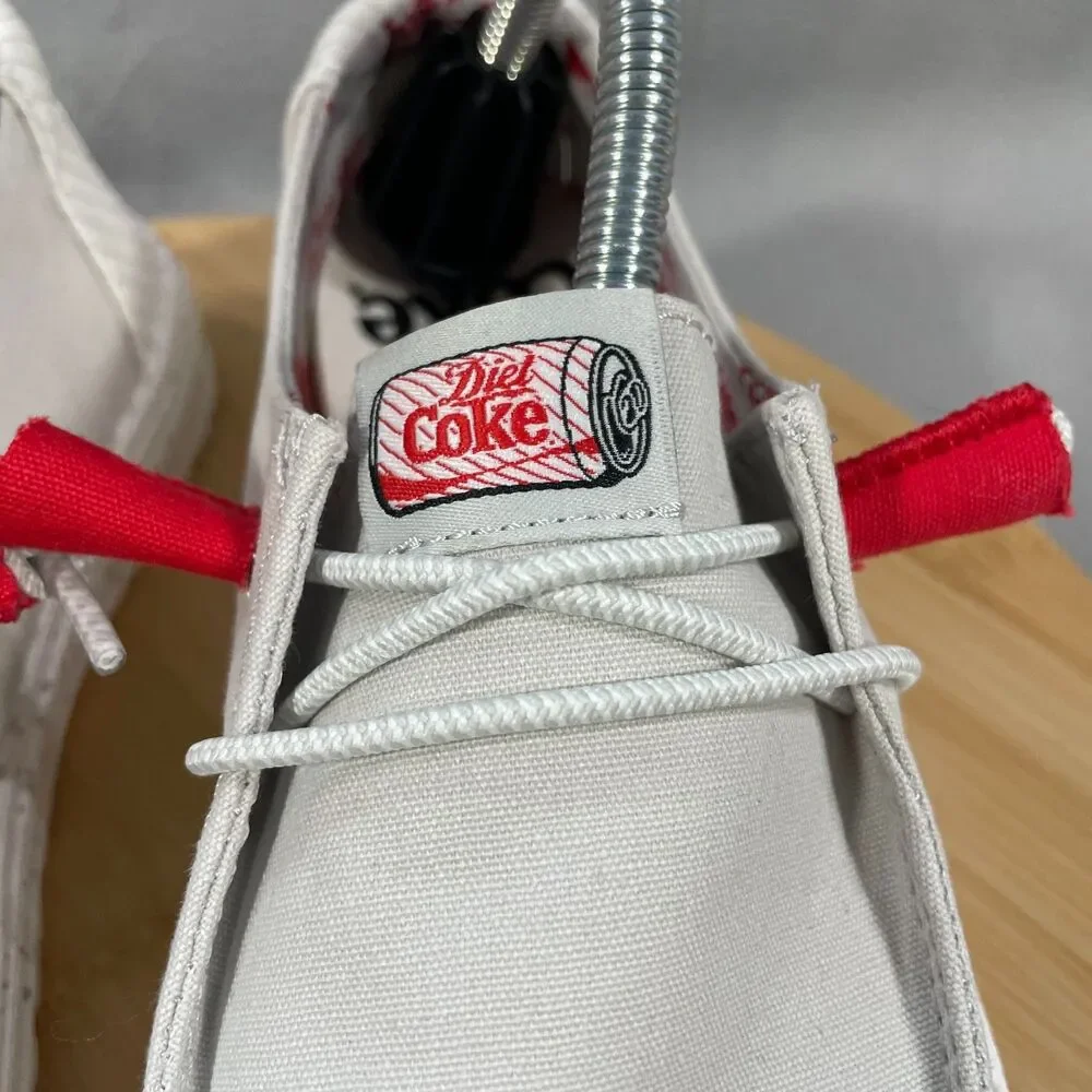 NWT Hey Dude Wendy Diet Coke Womens Size 6 Shoes Slip-on Loafers Grey/Red - Picture 5 of 16